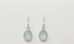 Oval Gemstone Drop Earrings