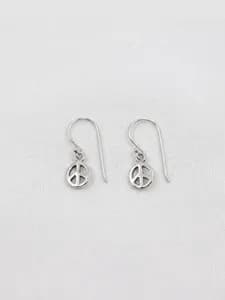 Silver Peace Sign Earrings