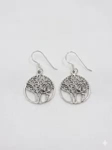Silver Tree of Life with Elf Earrings