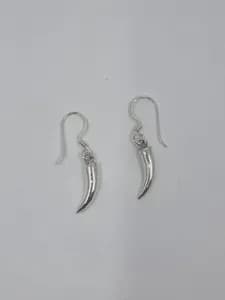 Silver Horn / Tooth Earrings