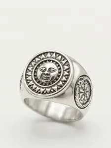 Silver Mayan Sun Ring