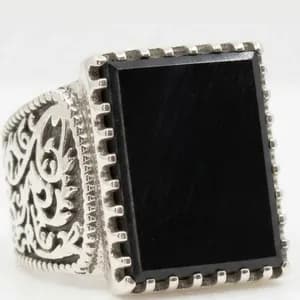 Silver Gemstone Signet Ring