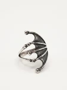 Silver Bat Wing Ring