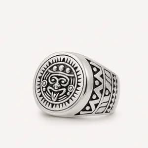 Silver Aztec Sun Ring