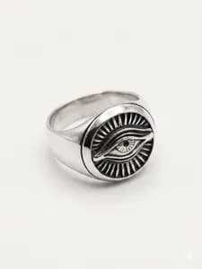Silver Eye Signet Ring