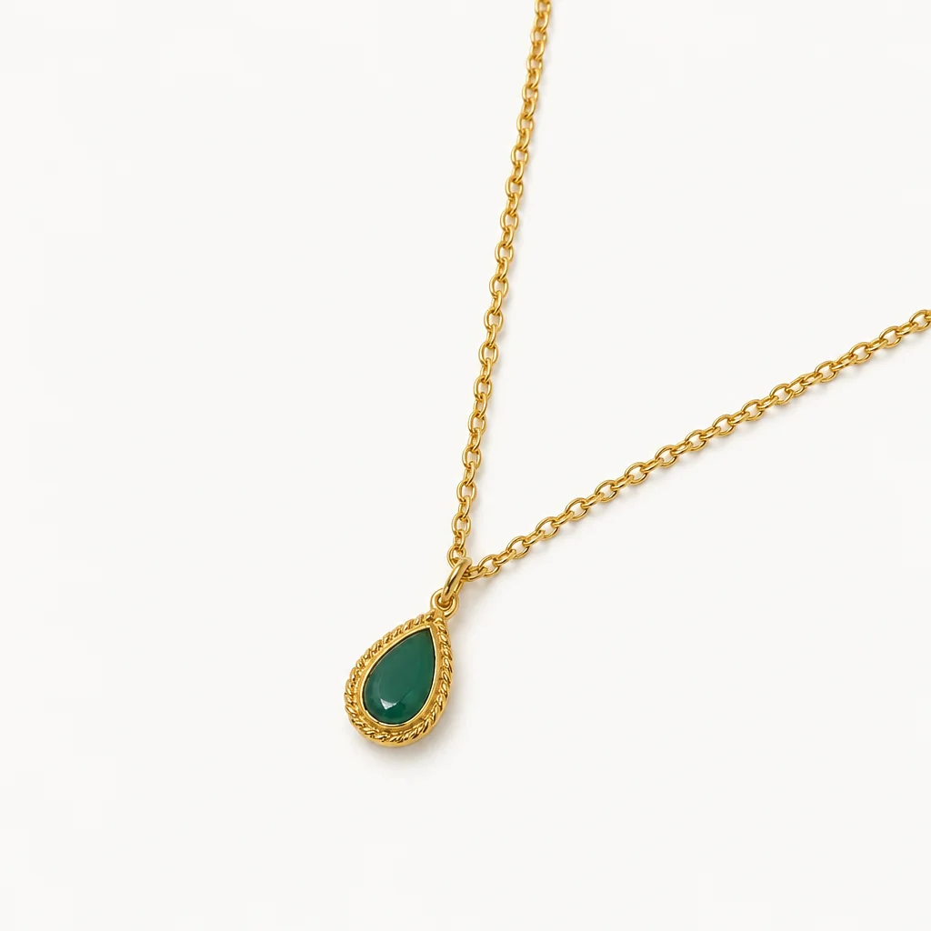 Green Onyx Teardrop Pendant