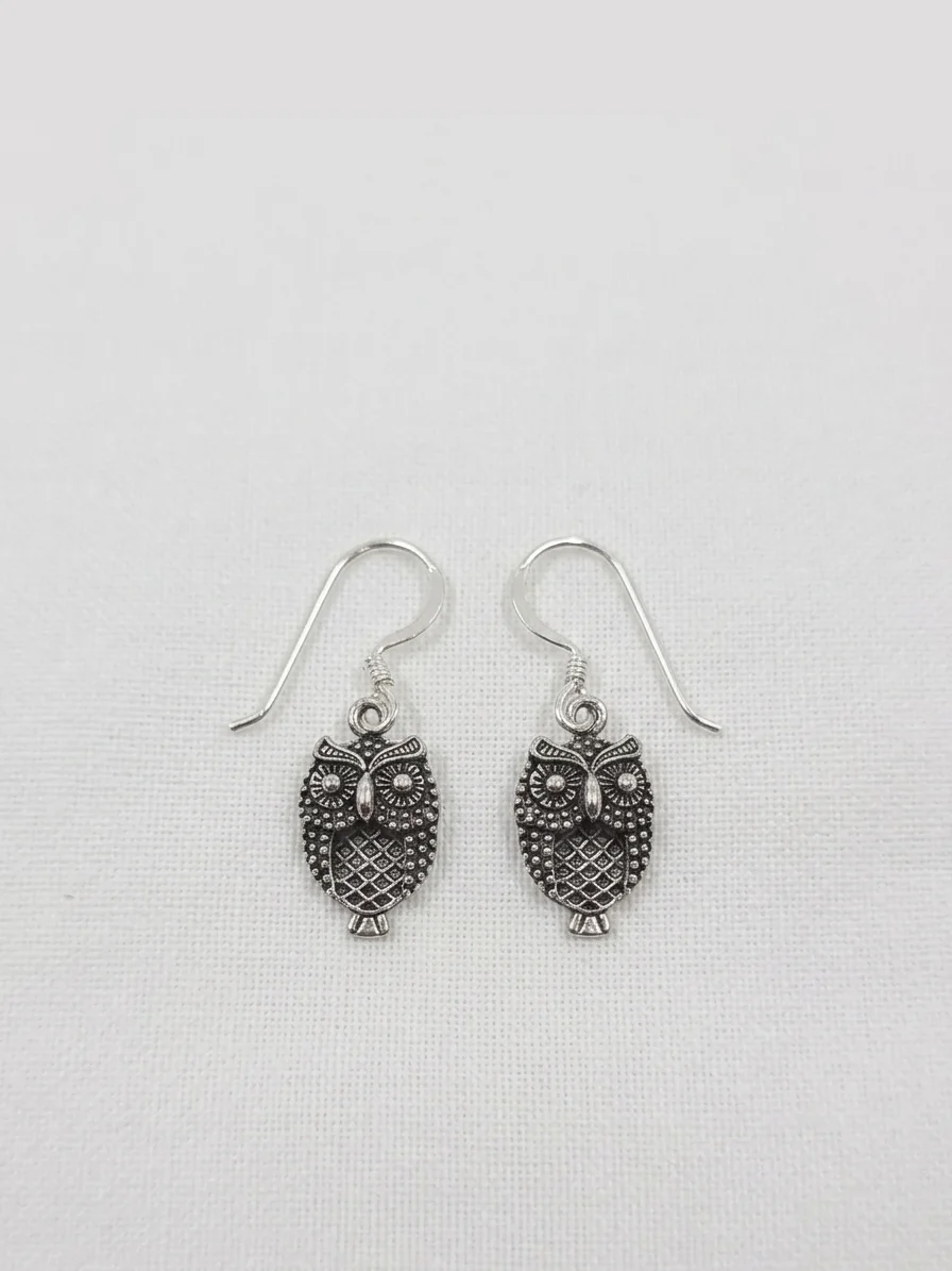 Silver Owl Earrings
