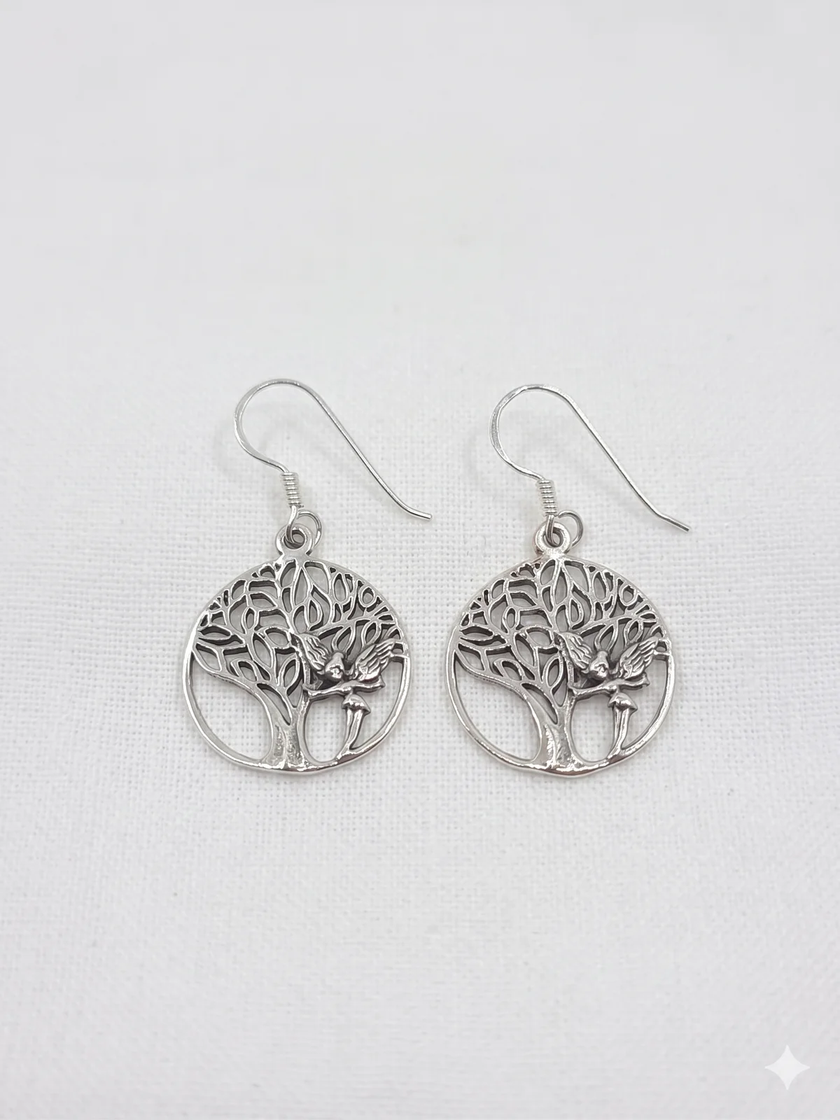 Silver Tree of Life with Elf Earrings