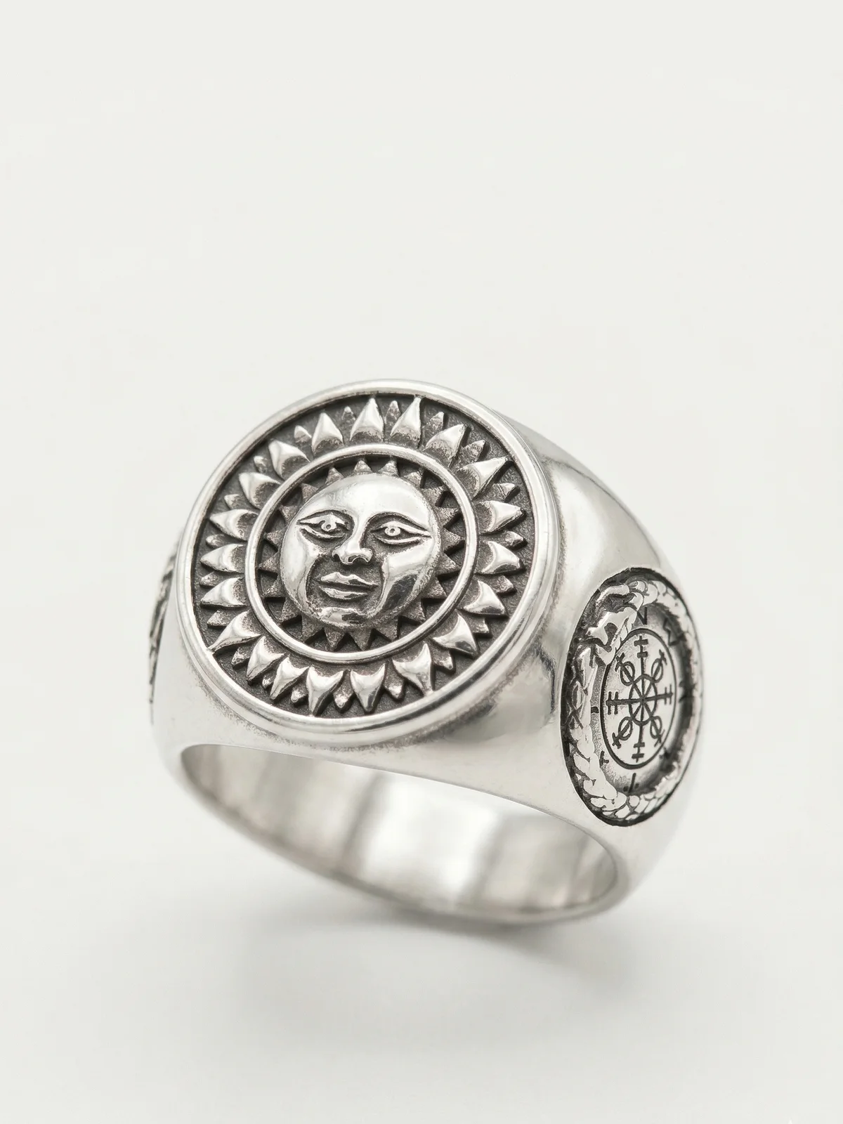 Silver Mayan Sun Ring