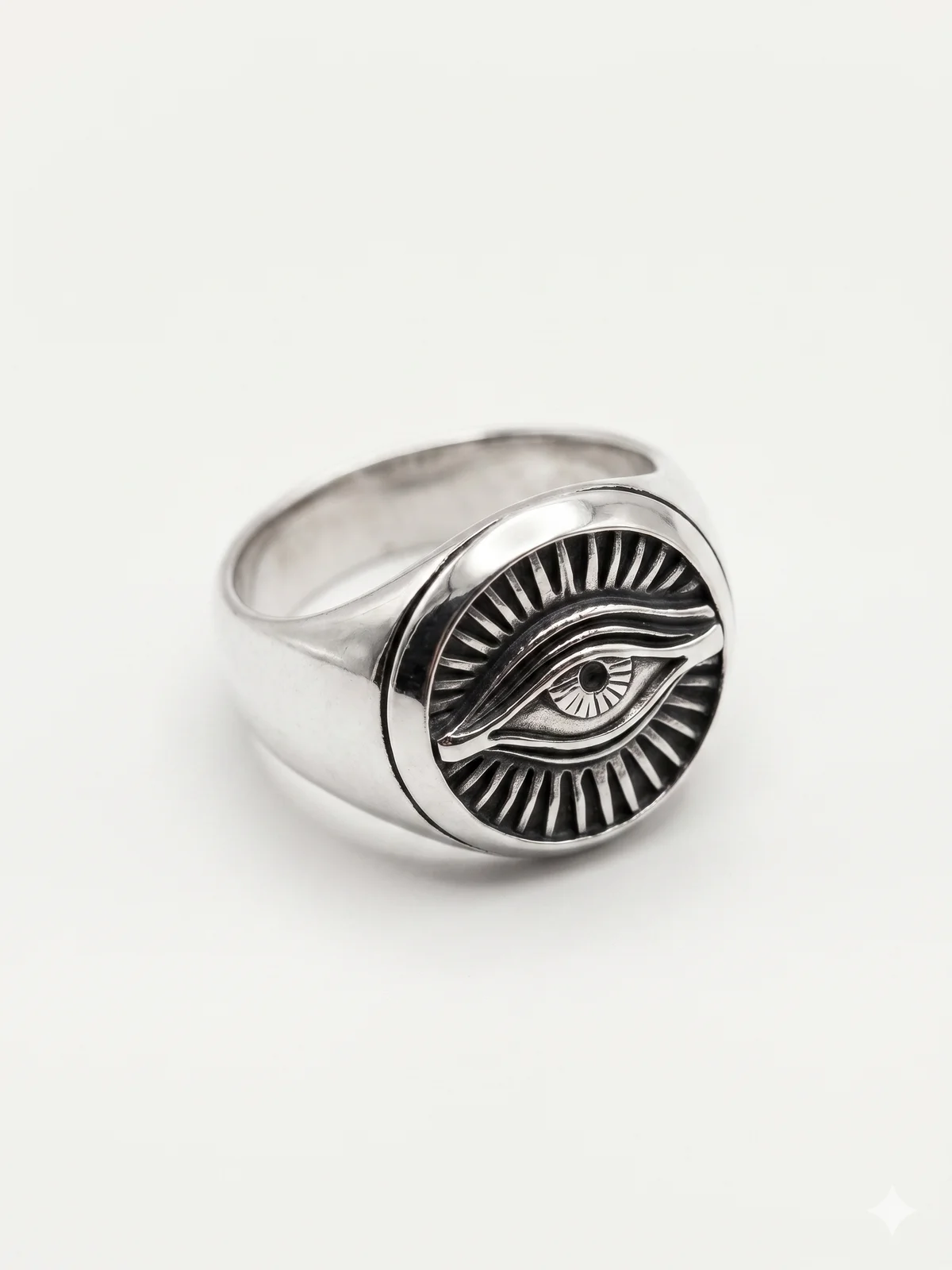 Silver Eye Signet Ring