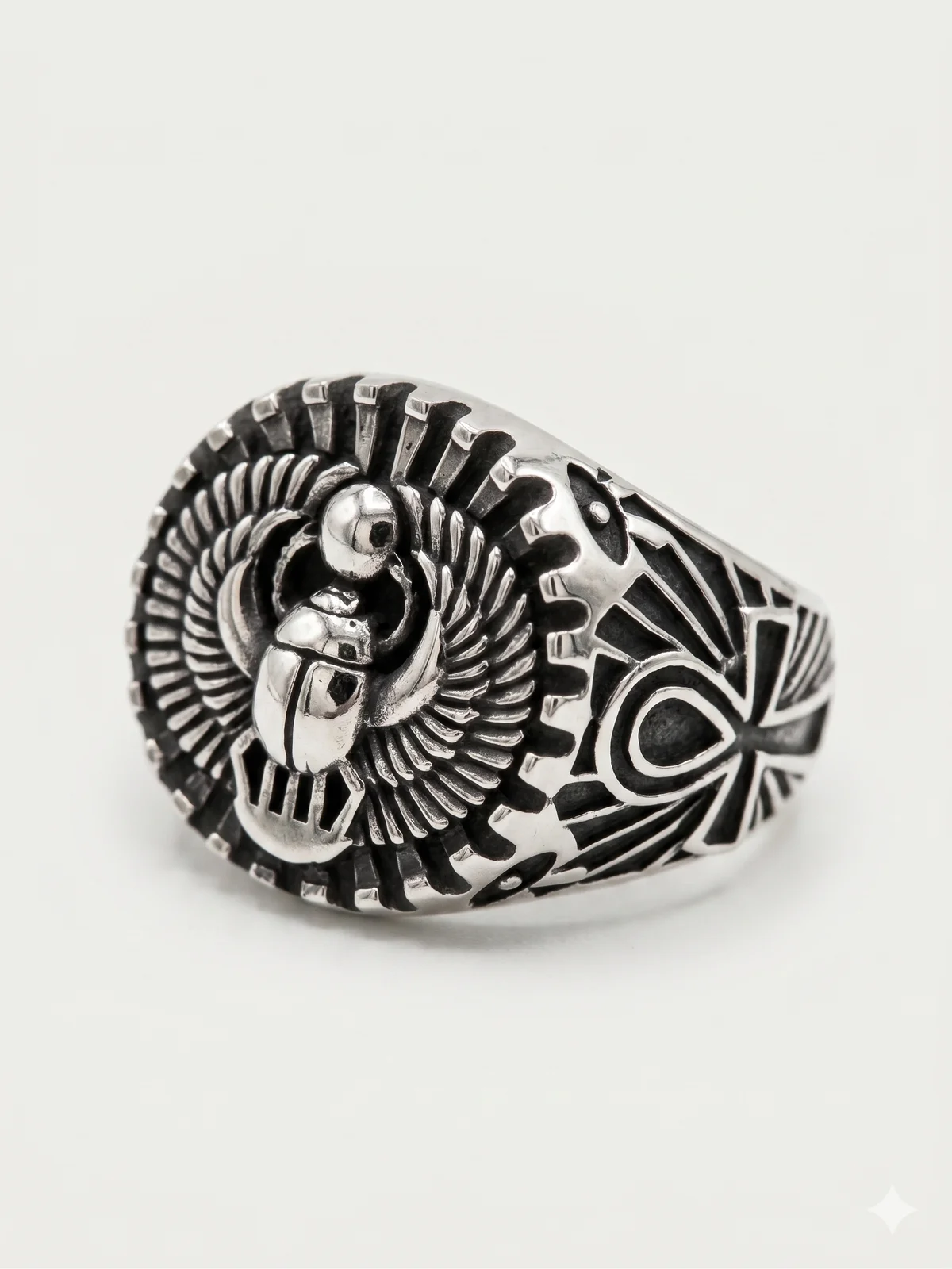 Silver Egyptian Scarab Ring